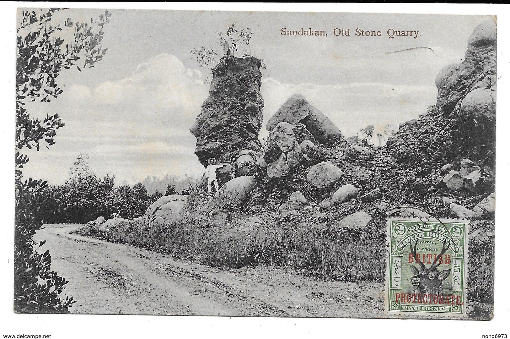 CPA PC British North Borneo Sandakan Old Stone Quarry 1909 Malaysia British Protectorate - Malaysia