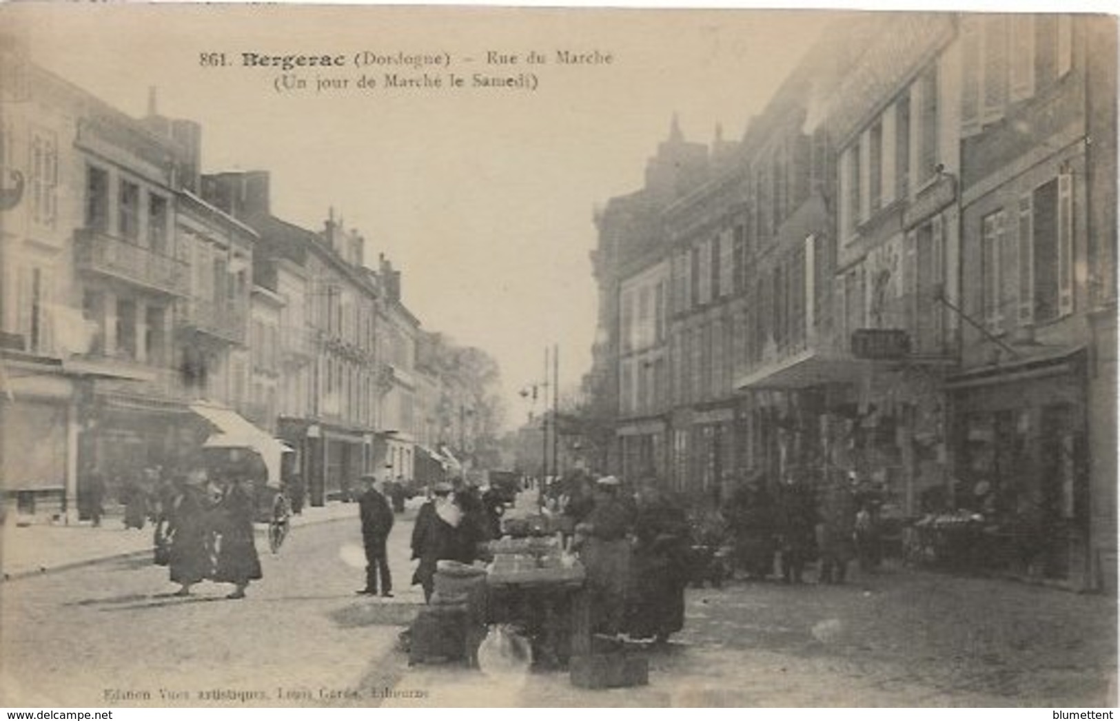 CPA 861 - Jour De Marché Le Samedi Rue Du Marché BERGERAC 24 - Bergerac