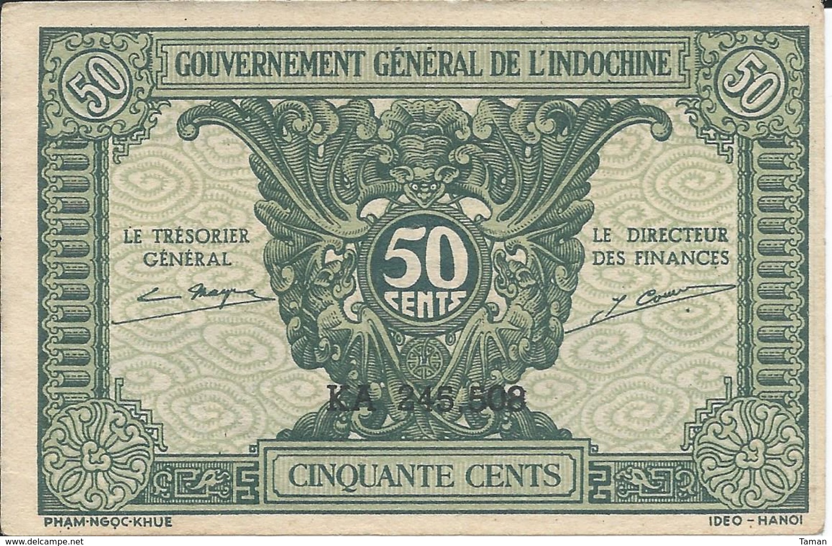 INDOCHINE  50 Cents Nd(1942)  -- UNC -- - Indochine