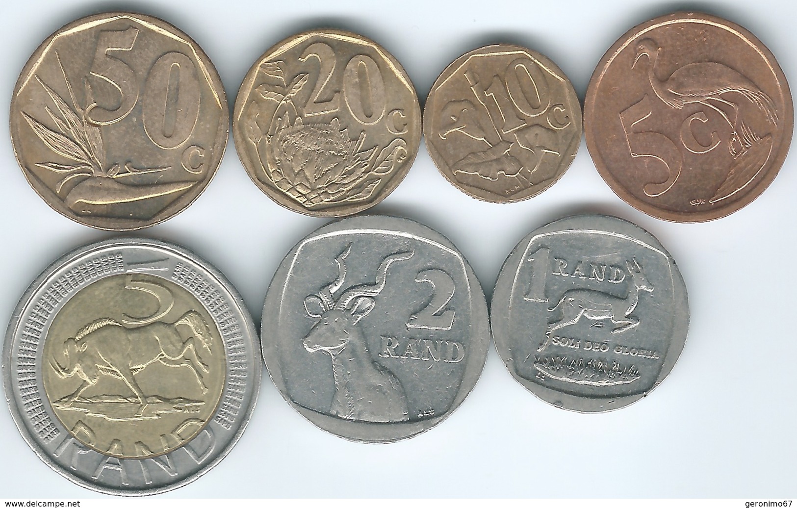 South Africa - 2006 - 5, 10, 20 & 50 Cents; 1, 2 & 5 Rand - Afrique Du Sud