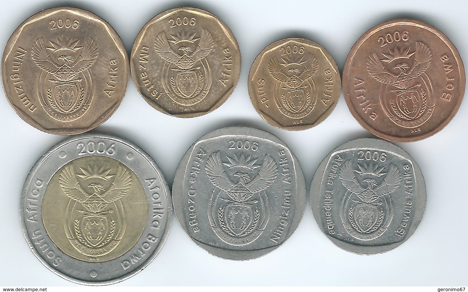 South Africa - 2006 - 5, 10, 20 & 50 Cents; 1, 2 & 5 Rand - Afrique Du Sud