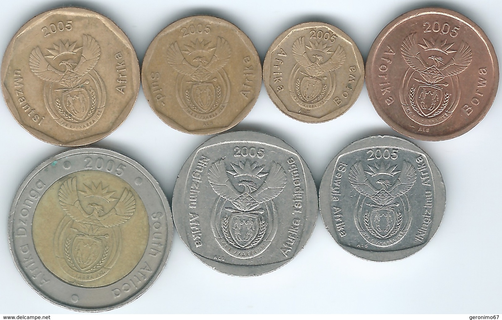 South Africa - 2005 - 5, 10, 20 & 50 Cents; 1, 2 & 5 Rand - Afrique Du Sud