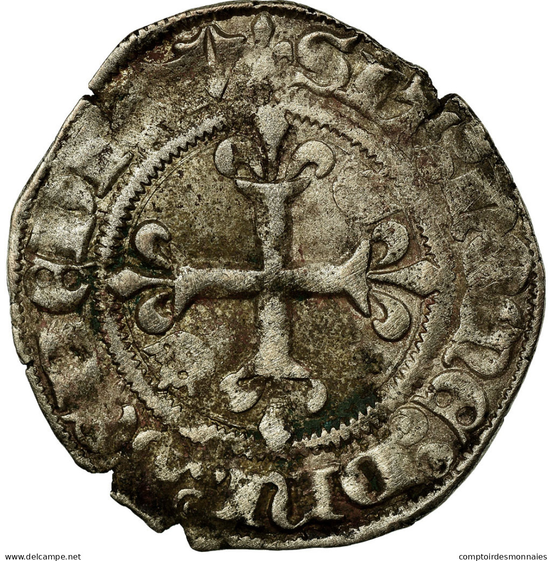 Monnaie, France, Charles VI, Florette, Saint-Quentin, TB+, Billon, Duplessy:387D - 1380-1422 Charles VI Le Fol