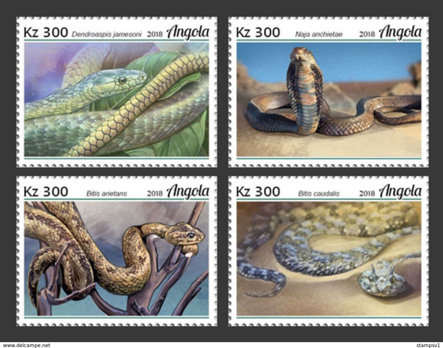 Angola. 2018 Snakes. (128a)   OFFICIAL ISSUE - Snakes