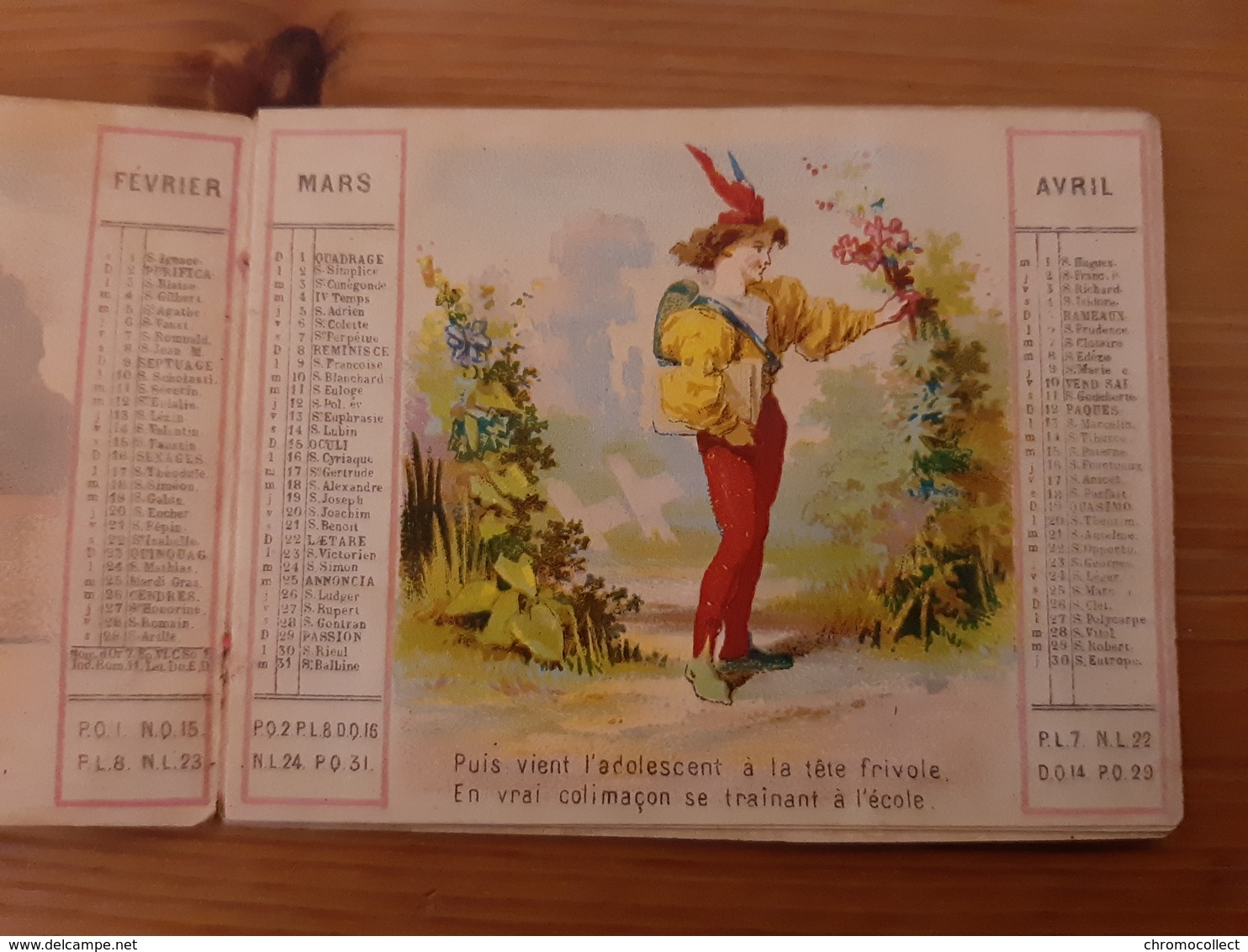 Chromo Almanac Calendrier 1868 Rimmel Parfumeur Les Sept Ages De Shakespeare Londres Paris Rue De L'Ecuyer 51 Bruxelles - Autres & Non Classés