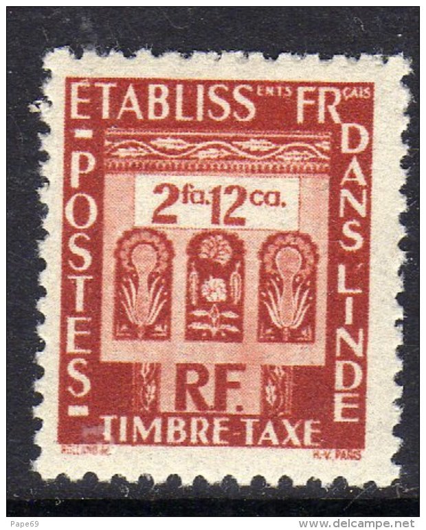 Inde Taxe  N° 26  XX  Partie De Série : 2 Fa 12 Ca. Rouge -brun, Sans Charnière, TB - Unused Stamps