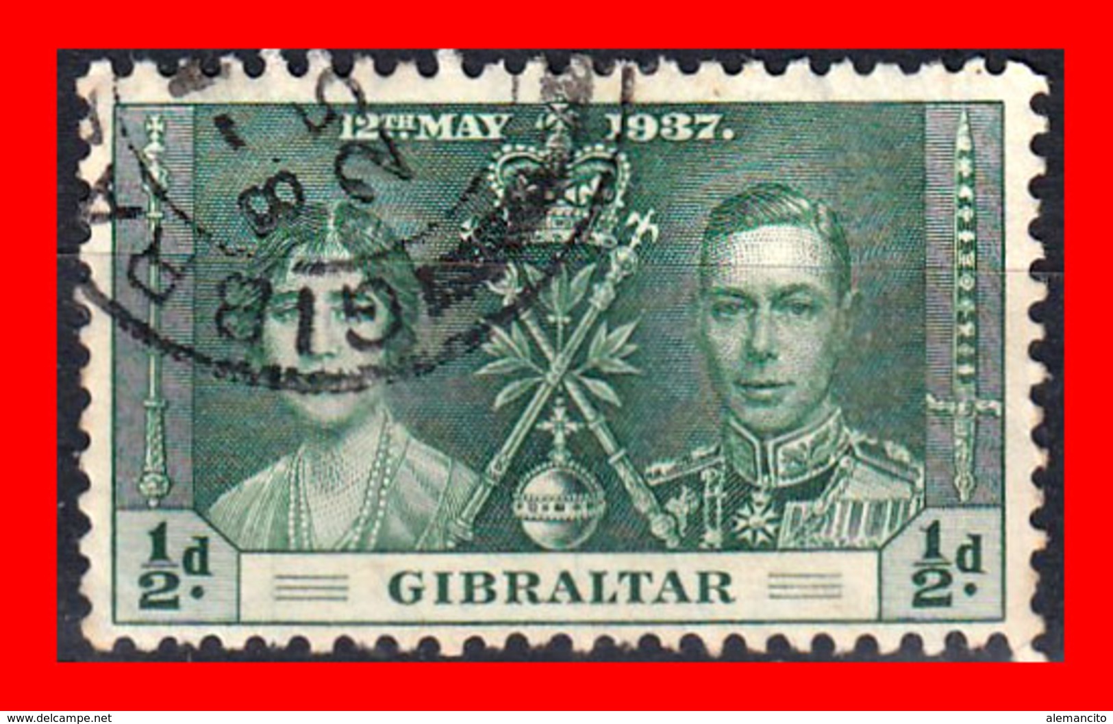 GIBRALTAR  SELLO 1937 KING GEORGE VI CORONATION - Gibraltar
