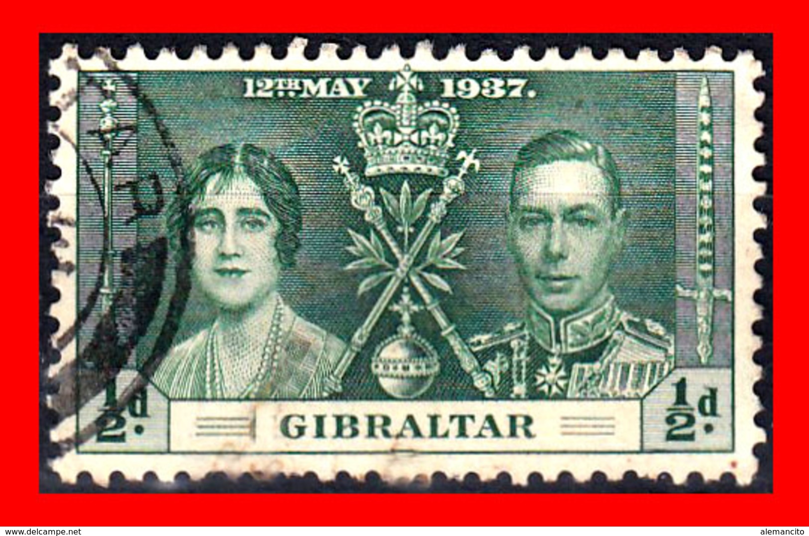 GIBRALTAR  SELLO 1937 KING GEORGE VI CORONATION - Gibraltar