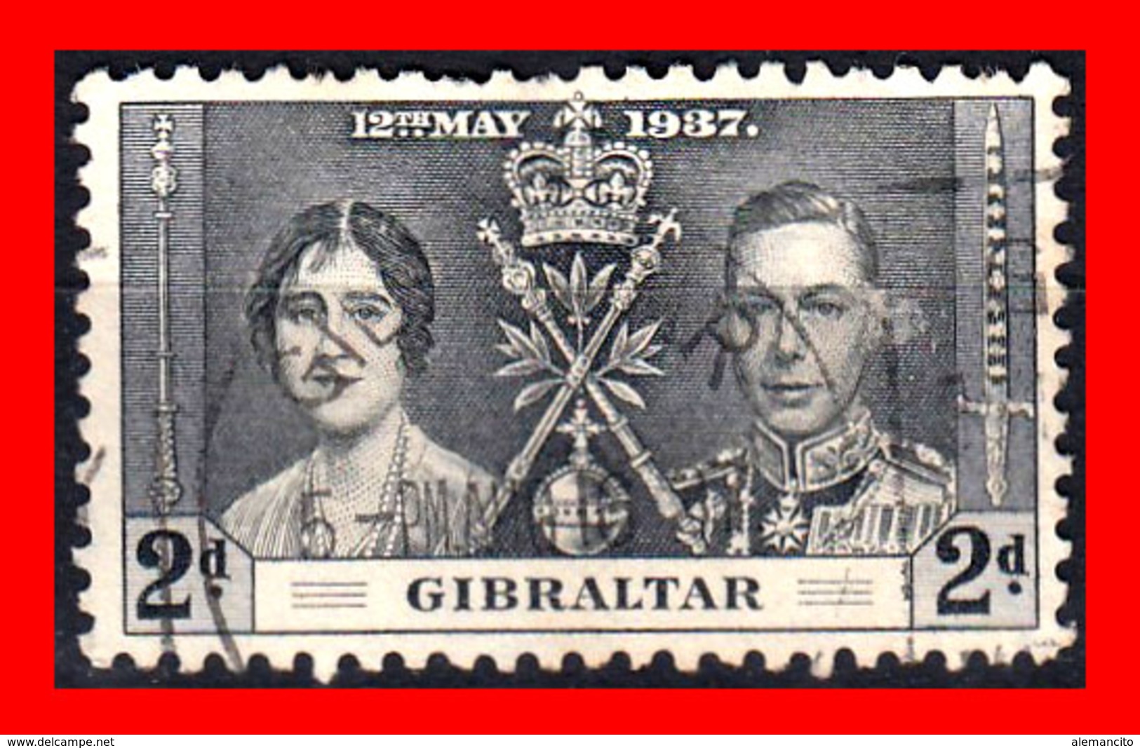 GIBRALTAR  SELLO 1937 KING GEORGE VI CORONATION - Gibraltar