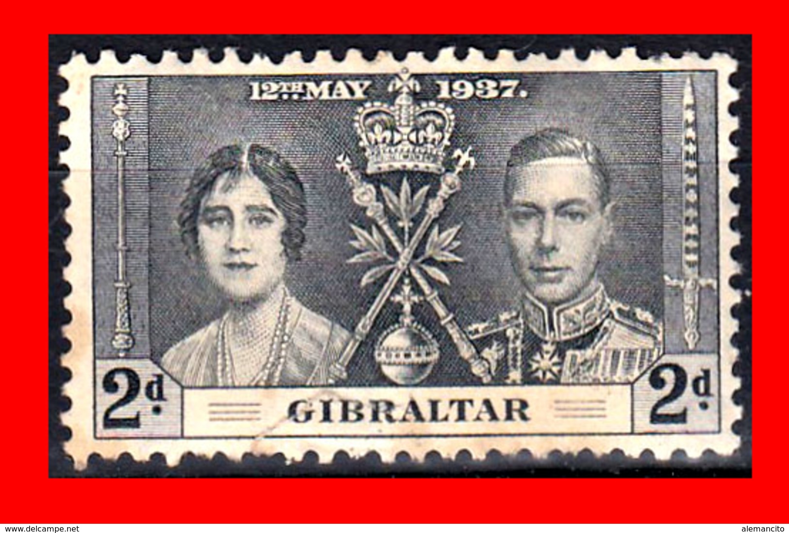 GIBRALTAR  SELLO 1937 KING GEORGE VI CORONATION - Gibraltar