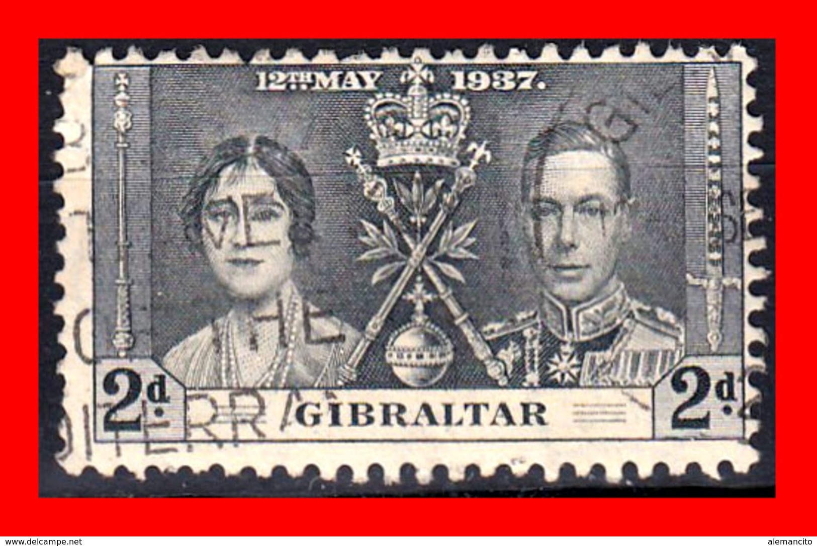 GIBRALTAR  SELLO 1937 KING GEORGE VI CORONATION - Gibraltar