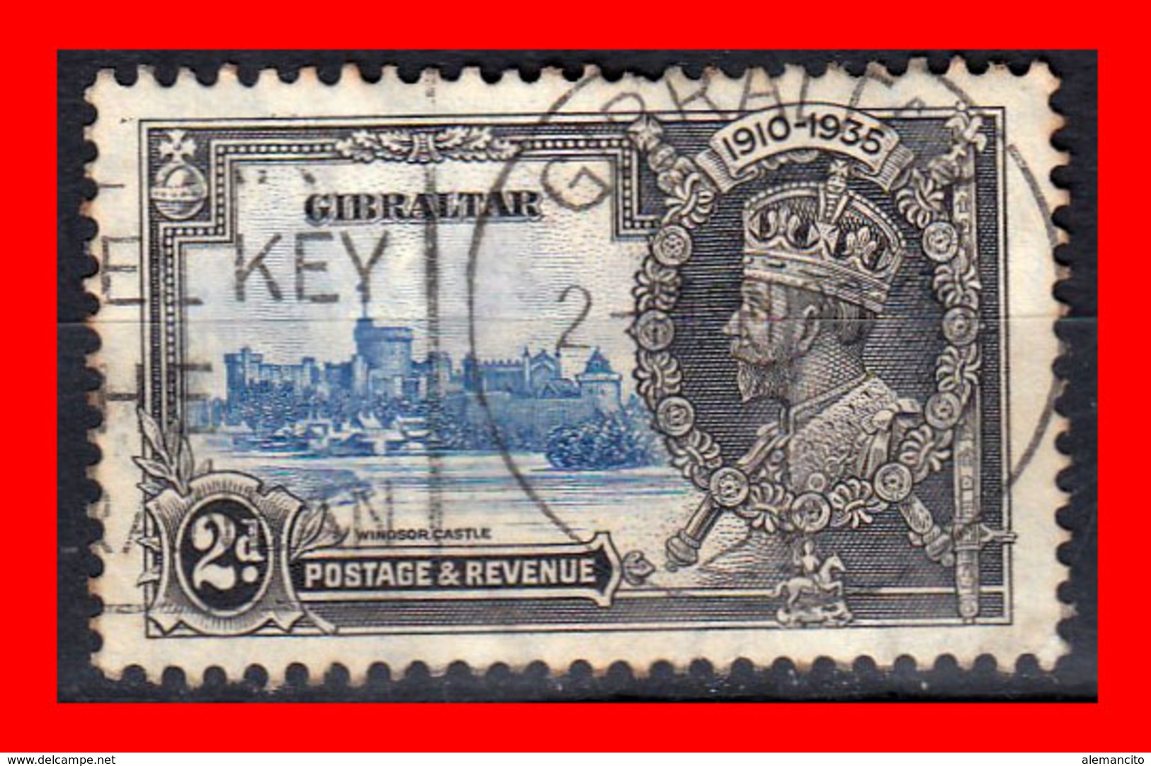 GIBRALTAR  SELLO 1935 THE 25TH ANNIVERSARY OF KING GEORGE V REGENCY - Gibraltar