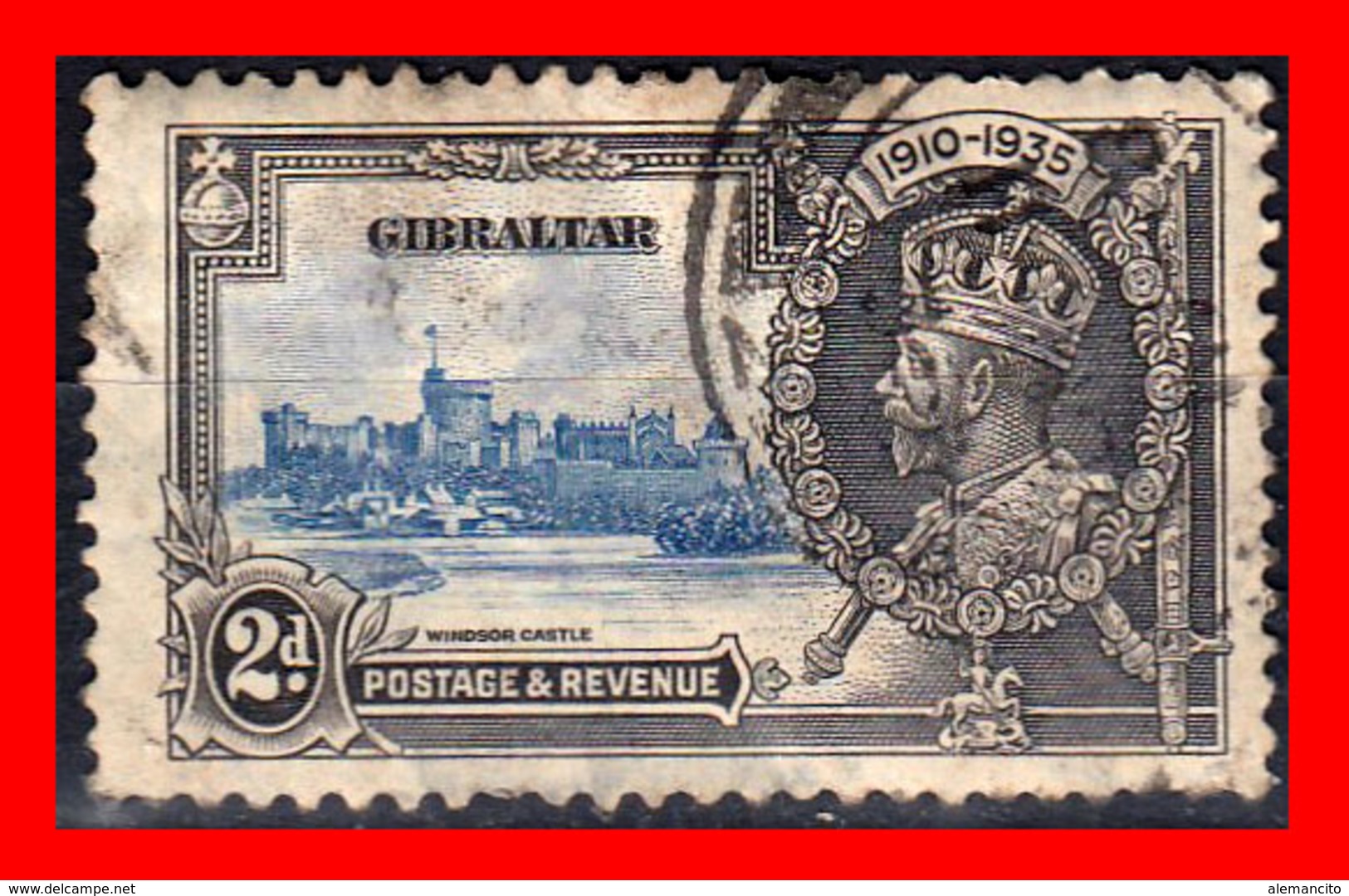 GIBRALTAR  SELLO 1935 THE 25TH ANNIVERSARY OF KING GEORGE V REGENCY - Gibraltar