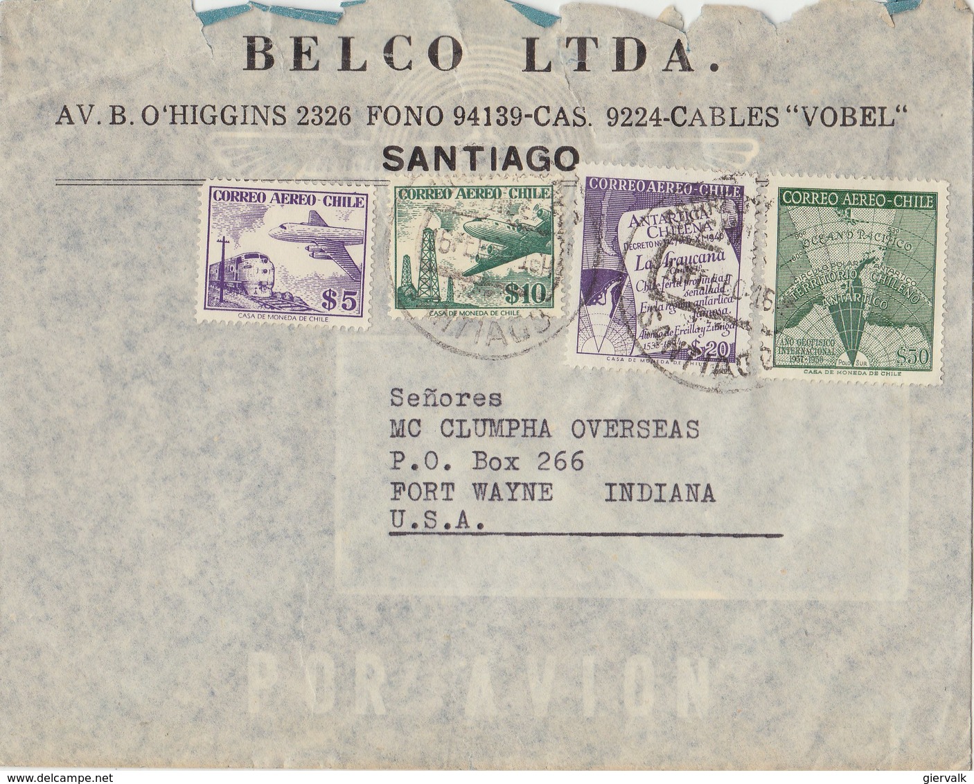 CHILE 1946 Cover To USA.BARGAIN.!! - Chili