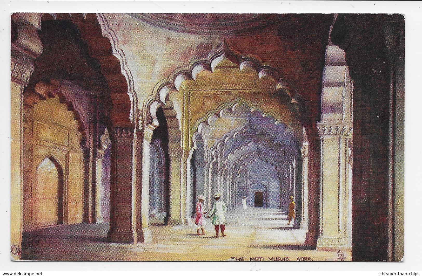 The Moti Musjid, Agra - Tuck Oilette 7237 - India