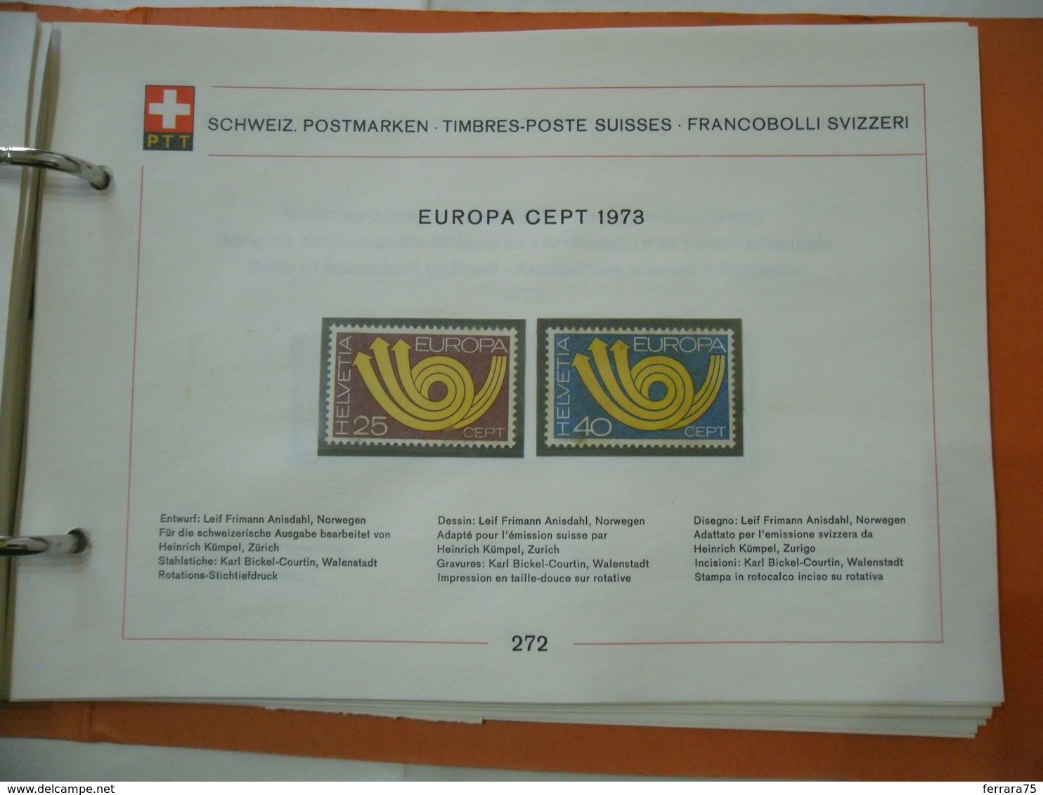 HELVETIA PTT:FRANCOBOLLI SVIZZERI    EUROPA CEPT    1973 - Unused Stamps