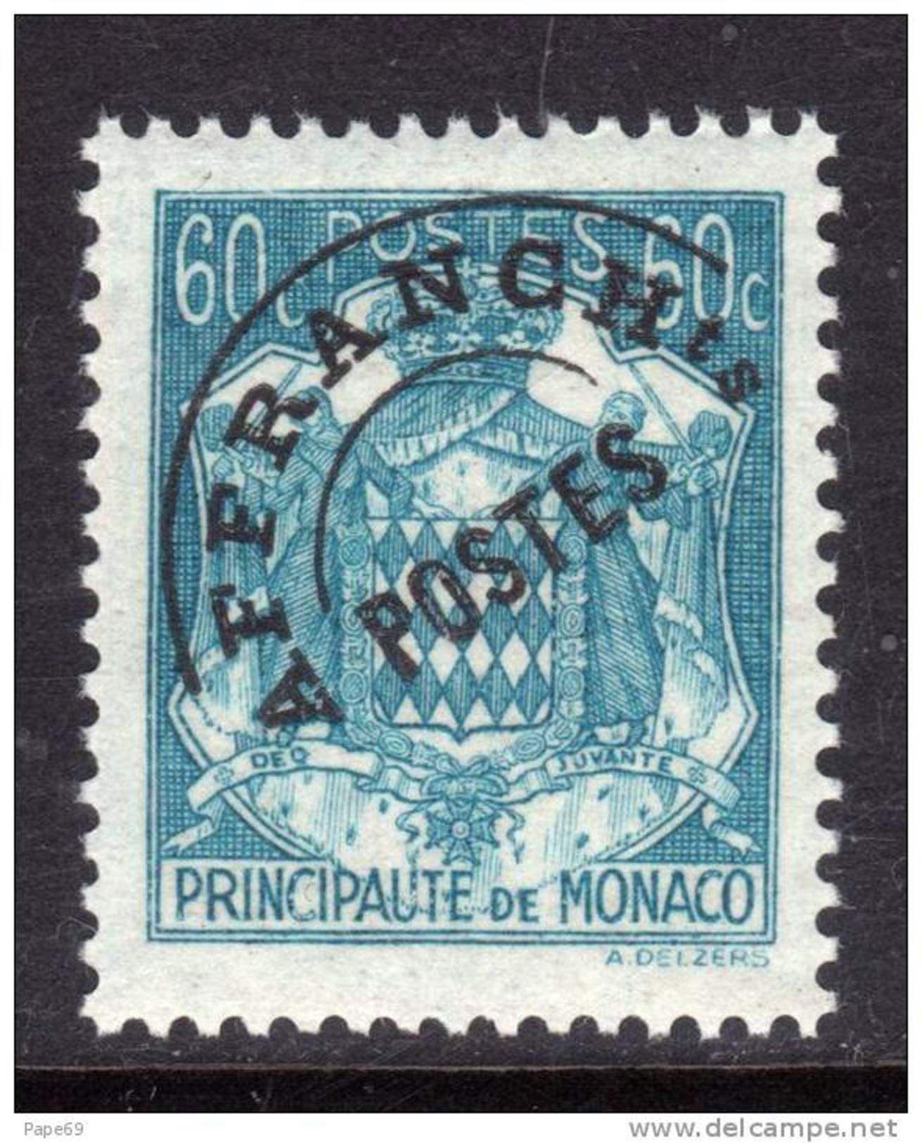 Monaco Préoblitéré N° 1 XX  60 C. Bleu-vert, Sans Charnière  TB - Autres & Non Classés