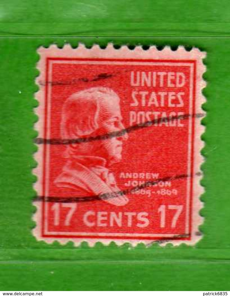 (Us2) USA °- 1938 - Série Courante, Présidents. Andrew Johnson. 17 C. Yvert 387.   USED.  Vedi Descrizione - Usati