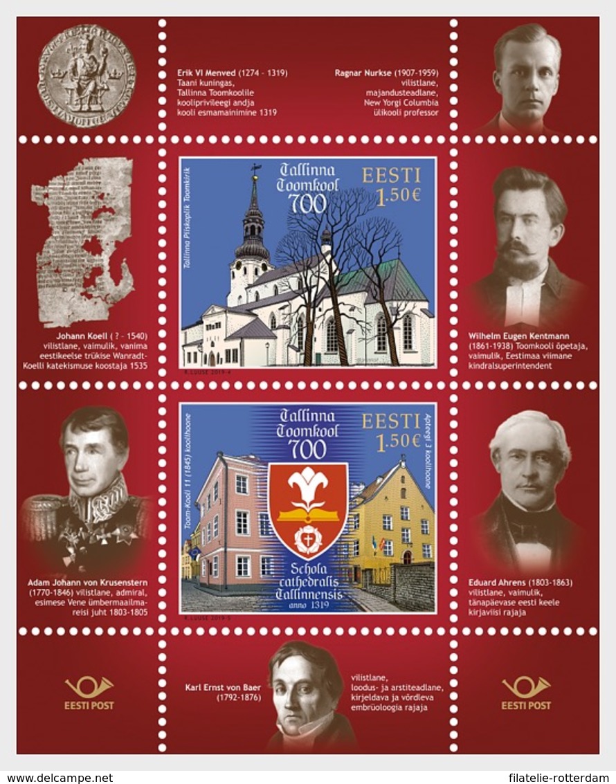 Estland / Estonia - Postfris / MNH - Sheet 700 Jaar Tallinn Cathedral School 2019 - Estland