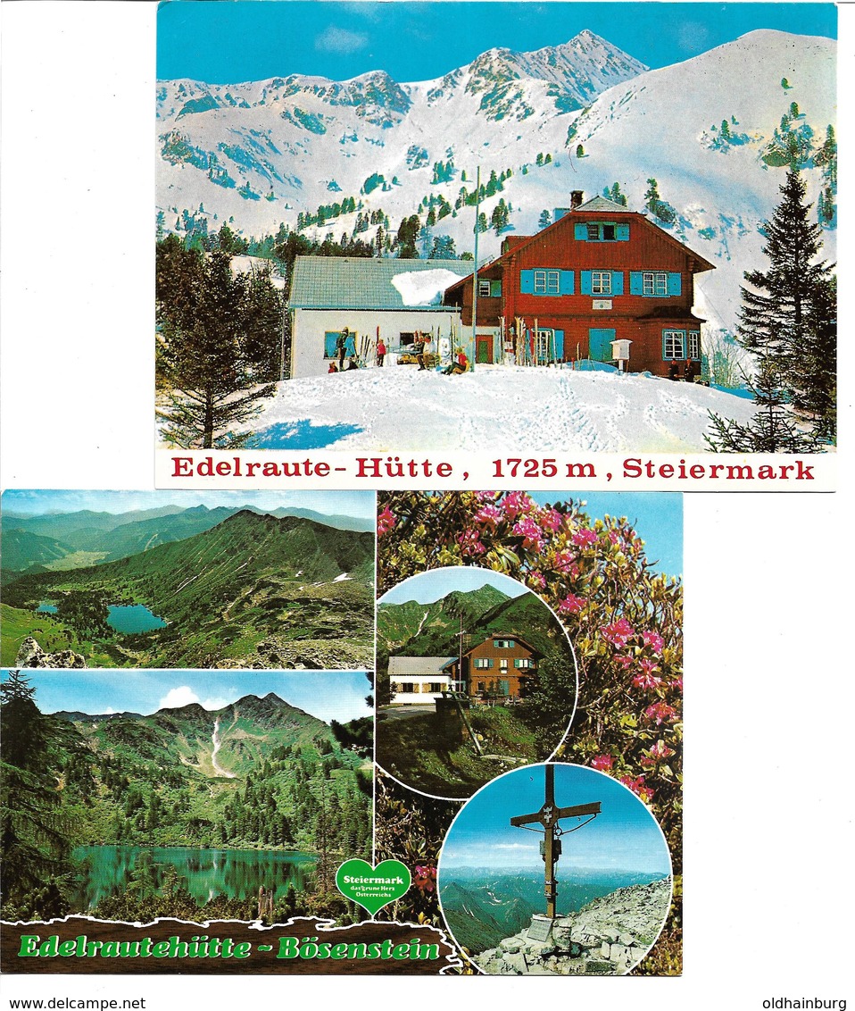 1698v: 2 AKs Edelraute- Hütte, Rottenmanner Tauern, Ungelaufen - Rottenmann