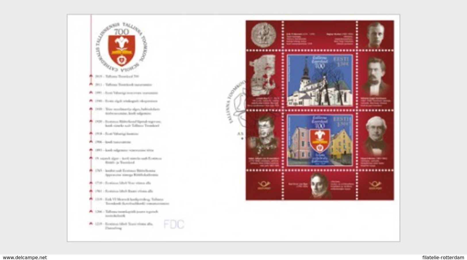 Estland / Estonia - Postfris / MNH - FDC Sheet 700 Jaar Tallinn Cathedral School 2019 - Estland