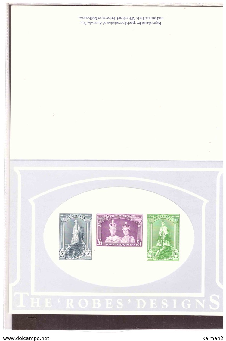 STAMP REPLICA CARD NO. 14 -  6.2.1989    /   1938   KGVI CORONATION ROBES - Essais & Réimpressions