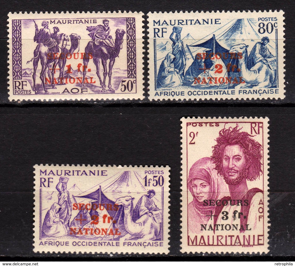 Mauritanie - Colonie Française - 1941 - N° 119 à 122 Neuf - Secours National - Neufs