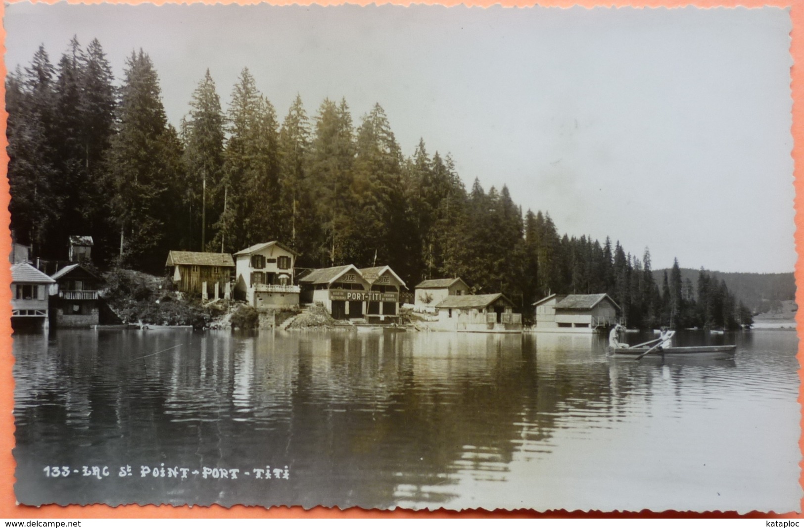 PHOTO GIGANDET FORMAT CARTE POSTALE  LAC DE SAINT POINT - 25 - PORT TITI -SCAN RECTO/VERSO -10 - Autres & Non Classés