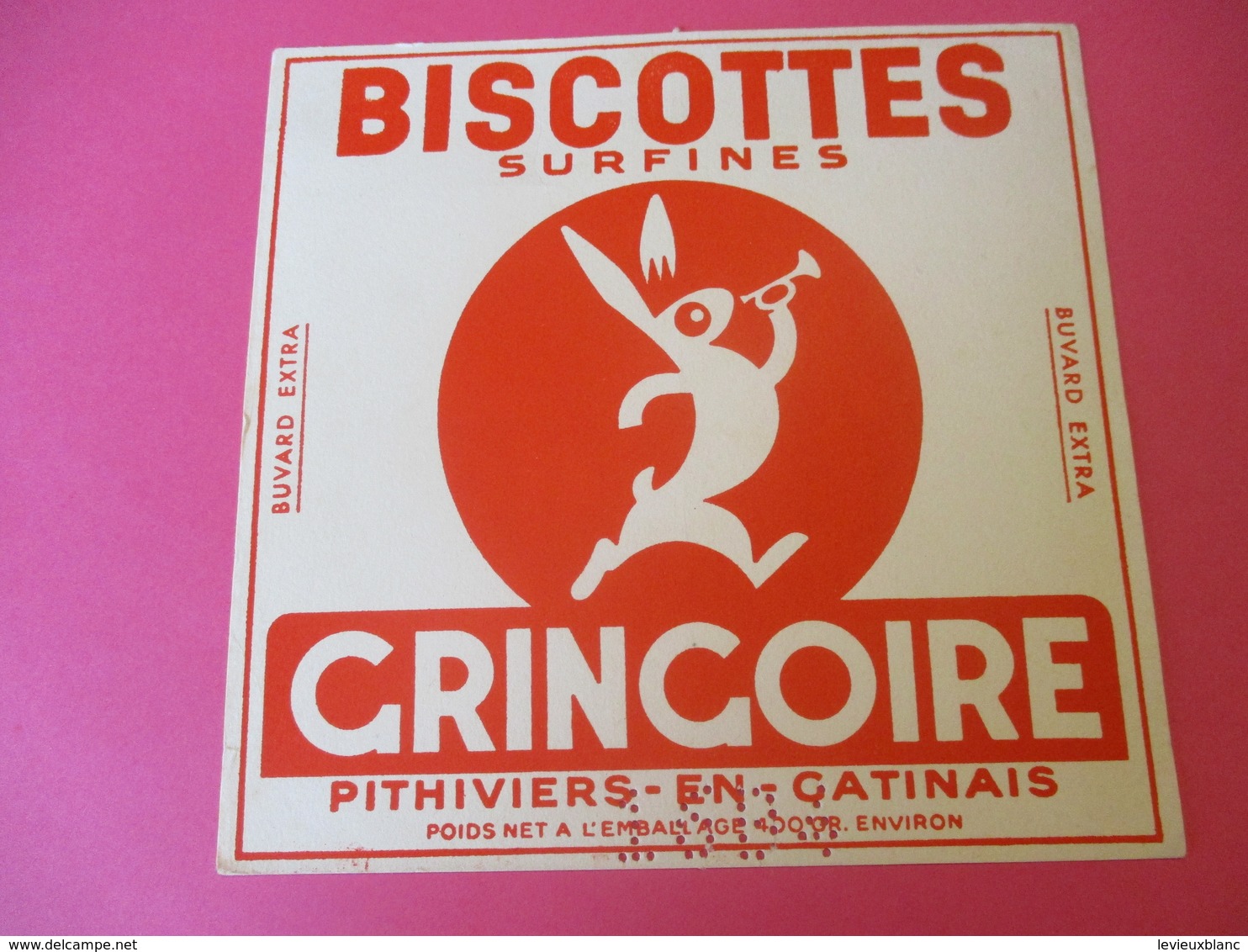 Buvard/Biscottes/GRINGOIRE/Lapin à La Trompette/Biscottes Surfines/Pithiviers Gâtinais/LOIRET//Vers 1940-60  BUV431 - Biscotti