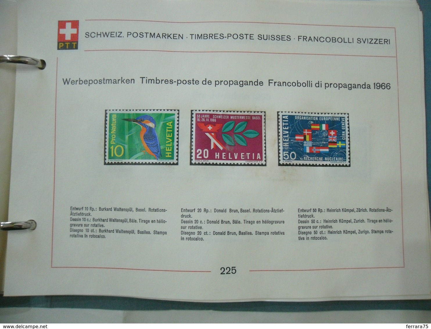 HELVETIA PTT:FRANCOBOLLI SVIZZERI   FRANCOBOLLI  DI PROPAGANDA   1966 - Unused Stamps