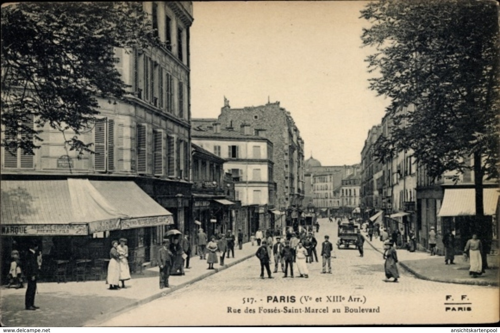 Cp Paris XIII., Rue Des Fosses Saint Marcel Au Boulevard - Autres & Non Classés