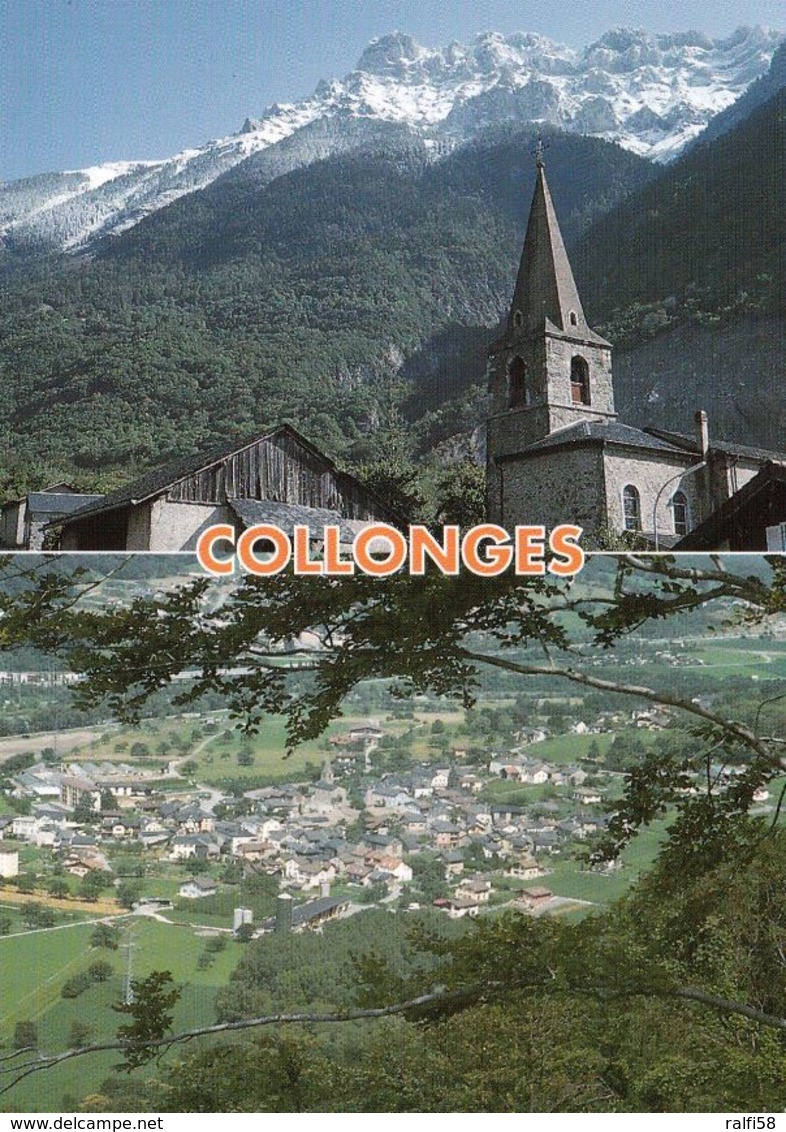 1 AK Frankreich * Luftbildaufnahme Des Ortes Collonges Und Oben Die Kirche Saint-Théodule - Département Ain * - Ohne Zuordnung