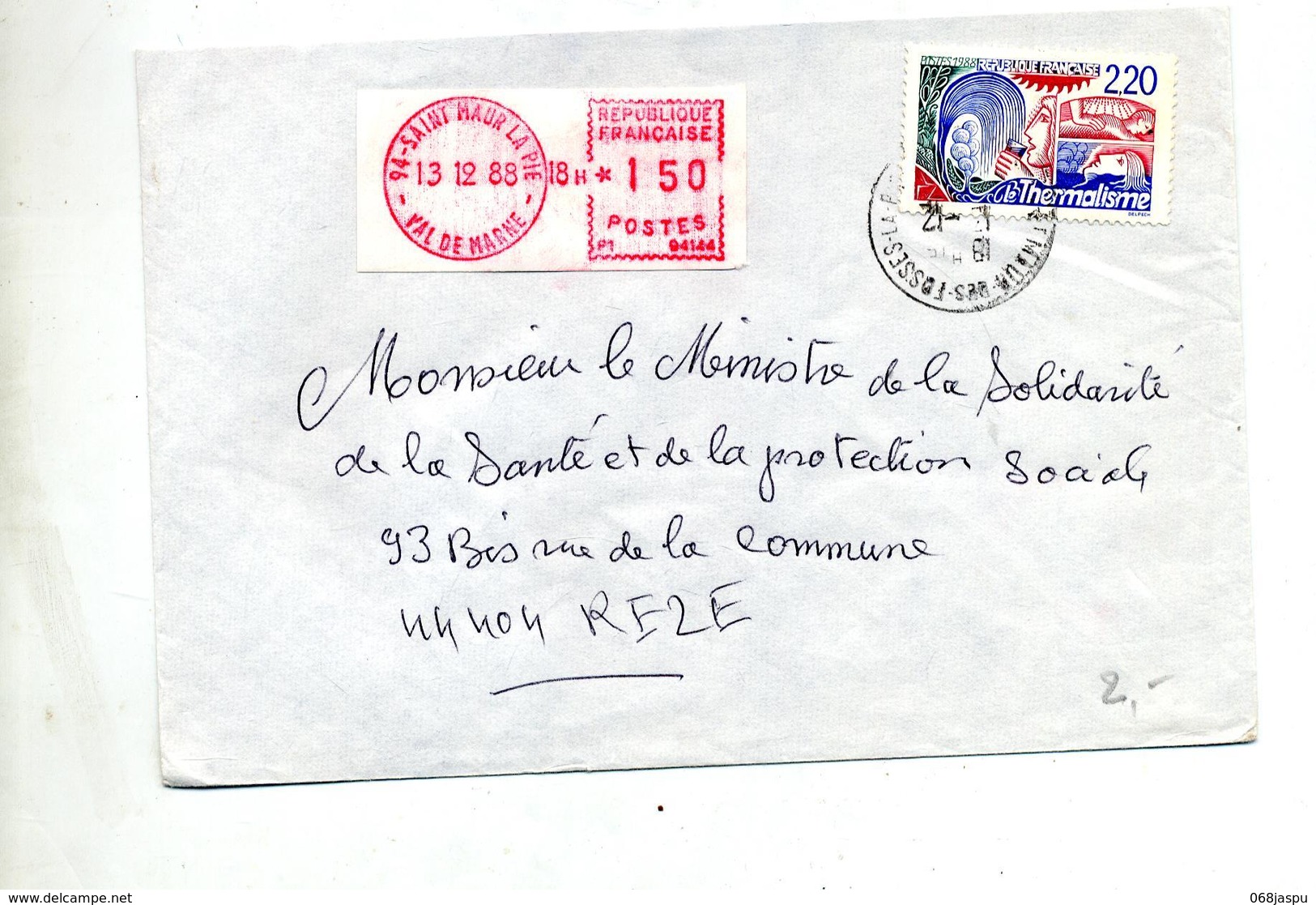 Lettre Cachet Saint Maur Des Fosses  + Vignette - Cachets Manuels