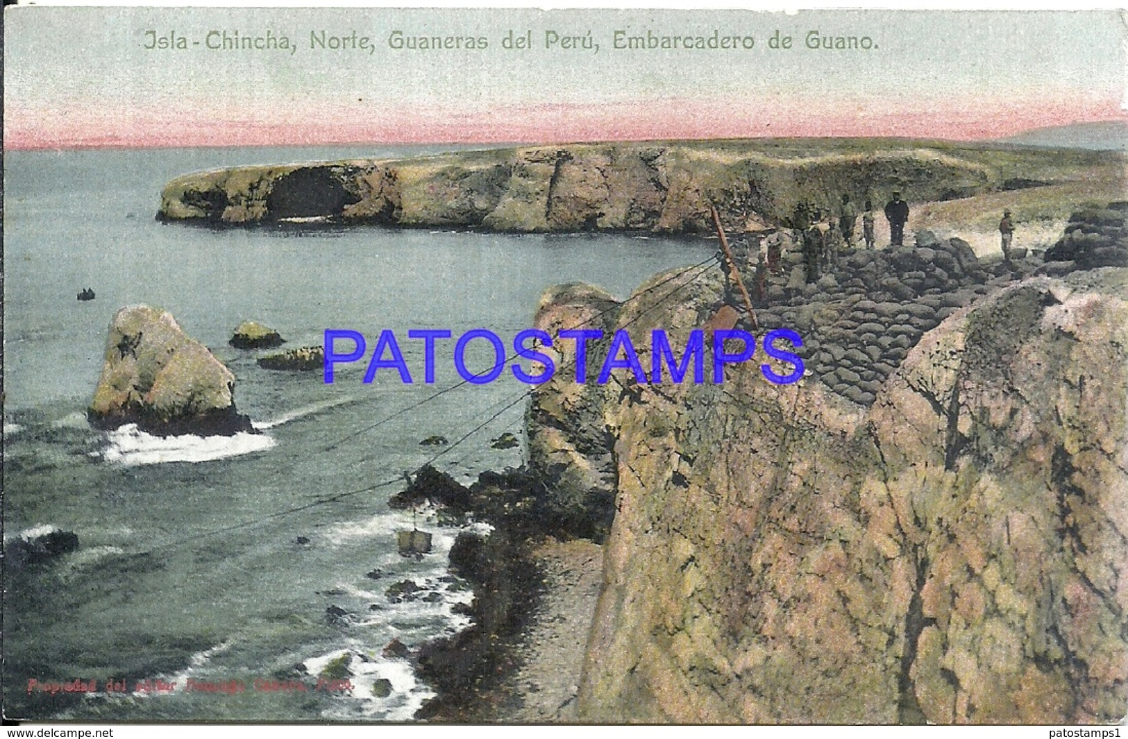 107778 PERU ISLA CHINCHA NORTE GUANERAS EMBARCADERO DE GUANO POSTAL POSTCARD - Peru