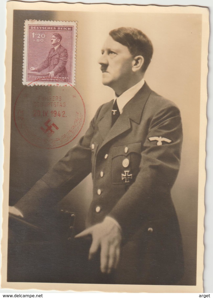 Carte-Maximum BOHEME Et MORAVIE N° Yvert 75 (HITLER) Obl Sp Ill 1er Jour 1942 RR - Covers & Documents