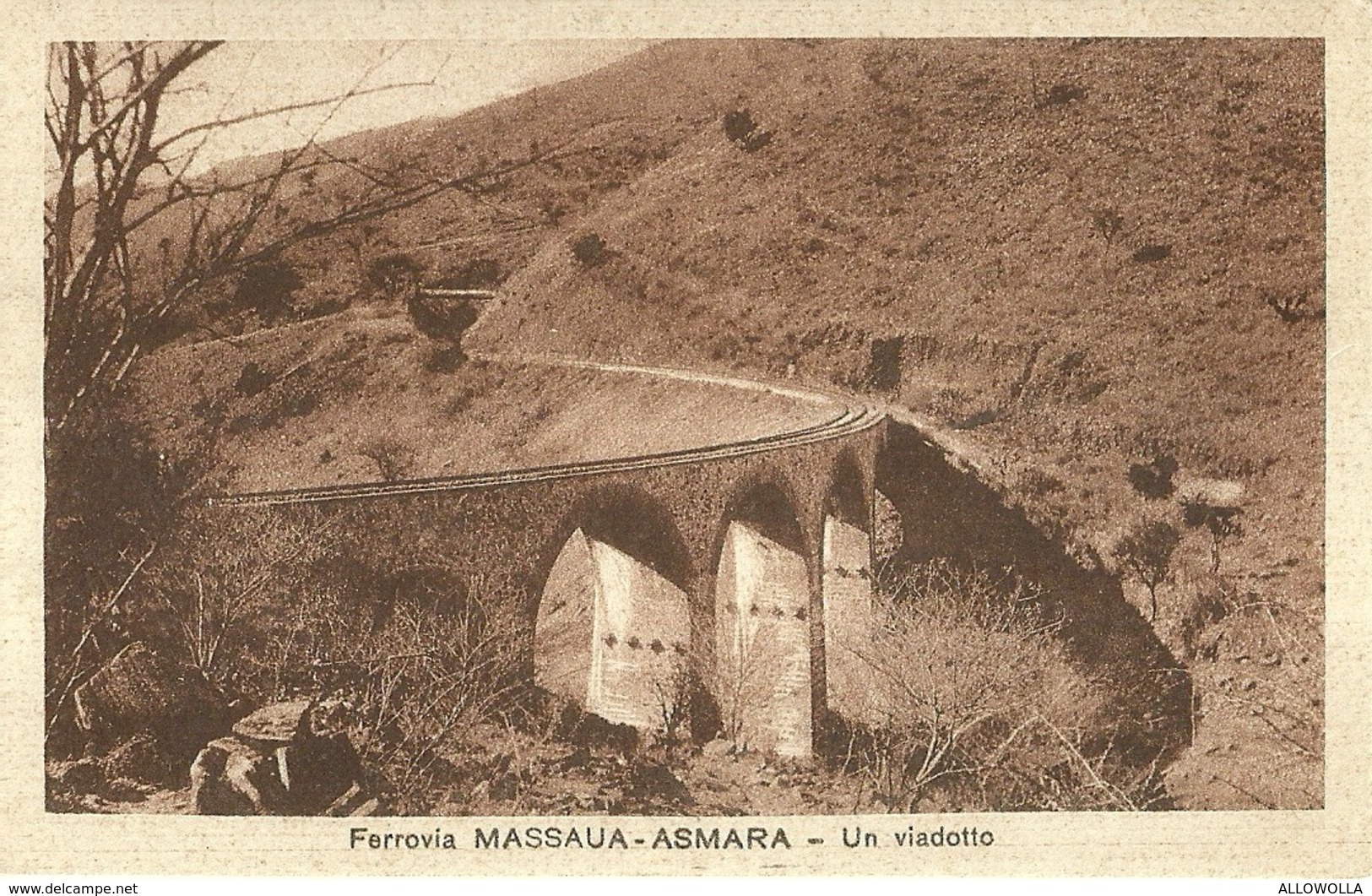 2762 " FERROVIA MASSAUA-ASMARA - UN VIADOTTO " CART.POST. ORIG NON SPED. - Eritrea