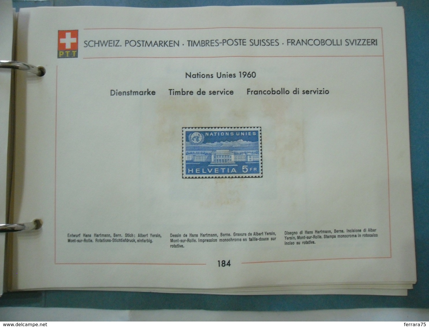 HELVETIA PTT:SVIZZERA FRANCOBOLLI  DI SERVIZIO  1960 - Nuovi