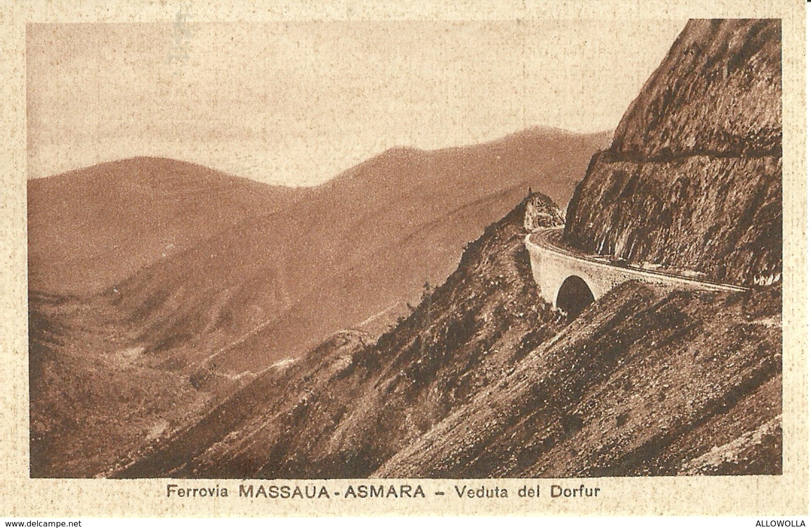 2763 " FERROVIA MASSAUA-ASMARA - VEDUTA DEL DORFUR " CART.POST. ORIG NON SPED. - Eritrea