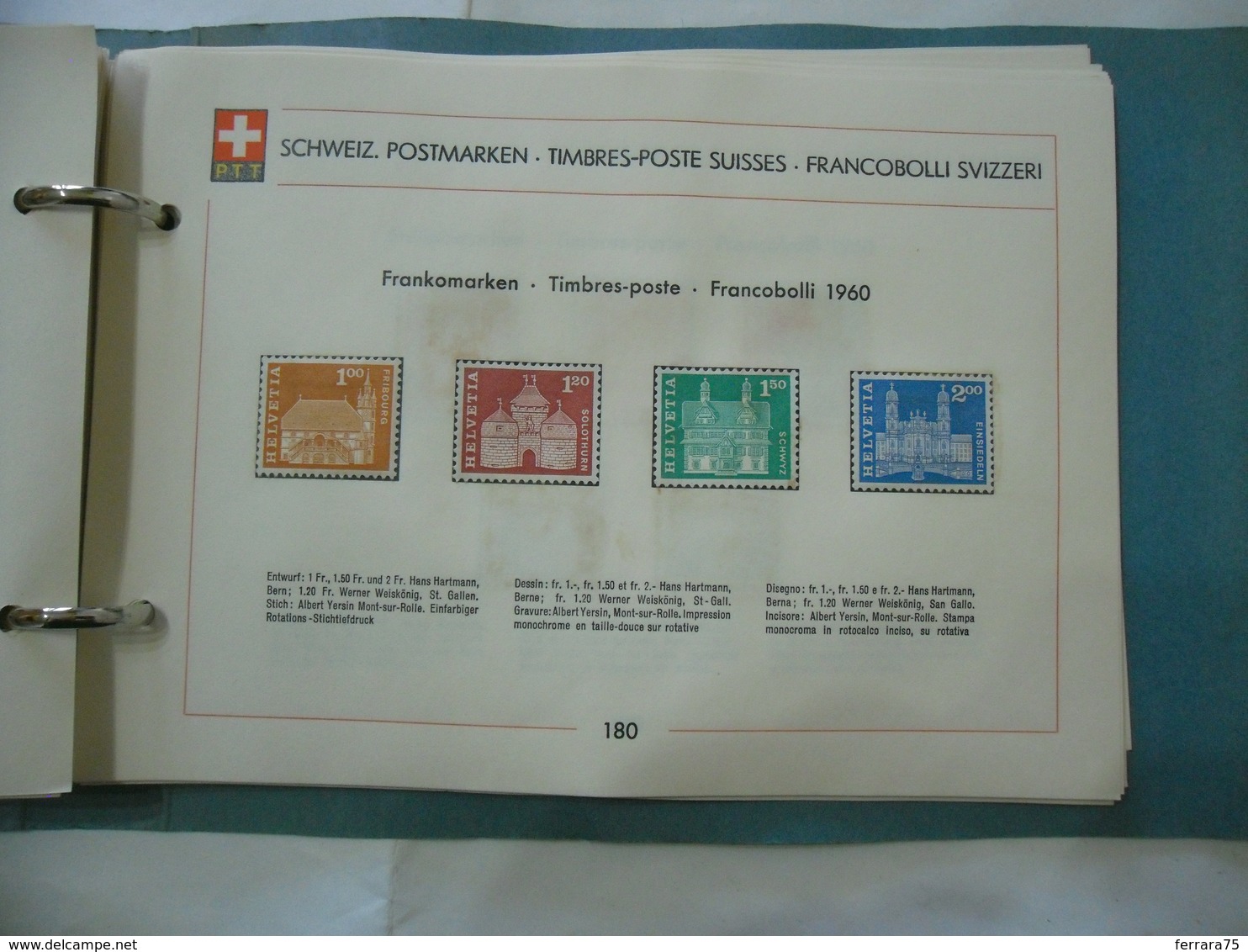 HELVETIA PTT:SVIZZERA FRANCOBOLLI   1960 - Nuovi