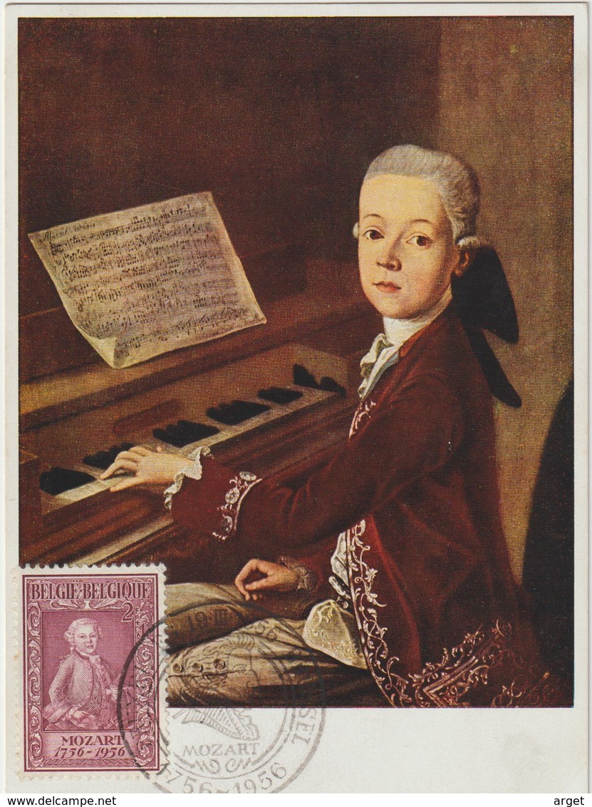 Carte-Maximum BELGIQUE N° Yvert 988 (MOZART) Obl Sp Ill 1er Jour (Ed Bruckmann) - 1951-1960