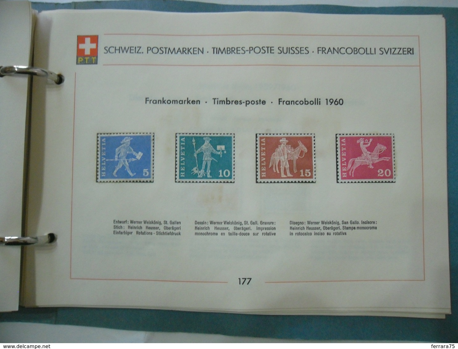 HELVETIA PTT:SVIZZERA FRANCOBOLLI   1960 - Nuovi