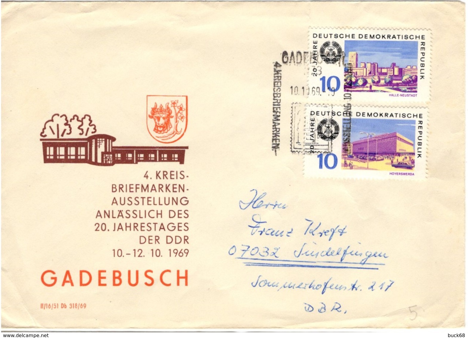 ALLEMAGNE DEMOCRATIQUE RDA DDR FDC ETB 1er Jour 1195f Exposition Ausstellung Gadebusch 1969 - Autres & Non Classés