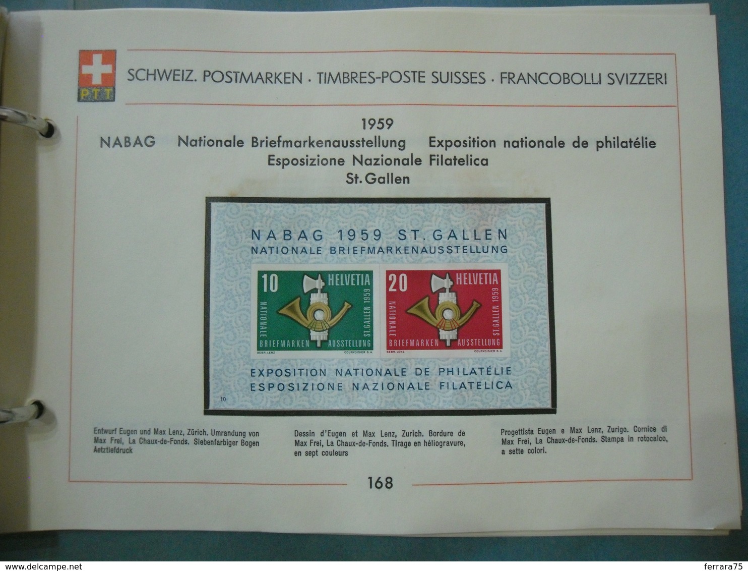 HELVETIA PTT:SVIZZERA FRANCOBOLLI  NABAG ST. GALLEN   1959 - Nuovi