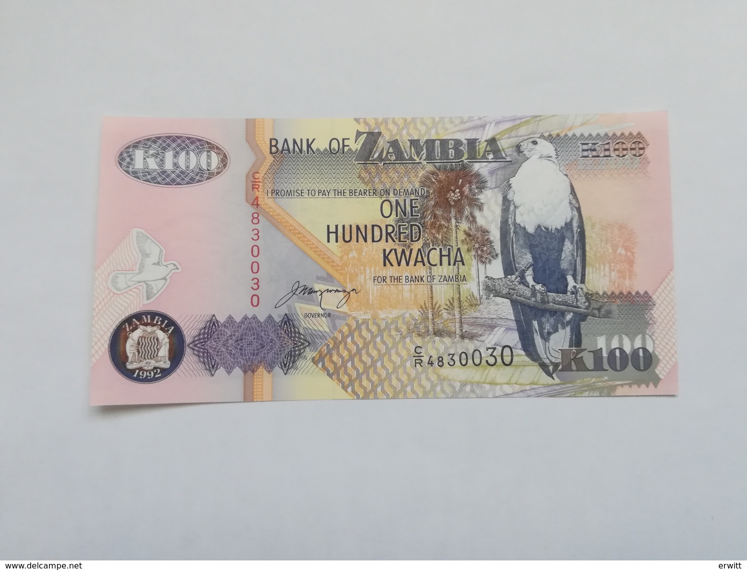 ZAMBIA 100  KWACHA 1992 - Zambie