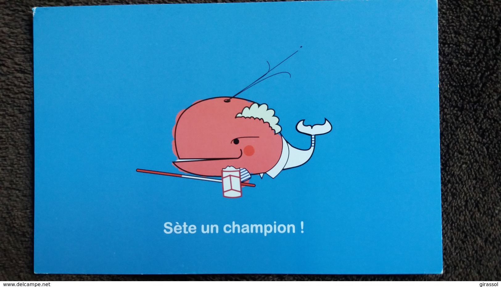 CPM SETE GEORGES BRASSENS UN CHAMPION JOUTE  EN FORME DE BALEINE OU CACHALOT - Sete (Cette)