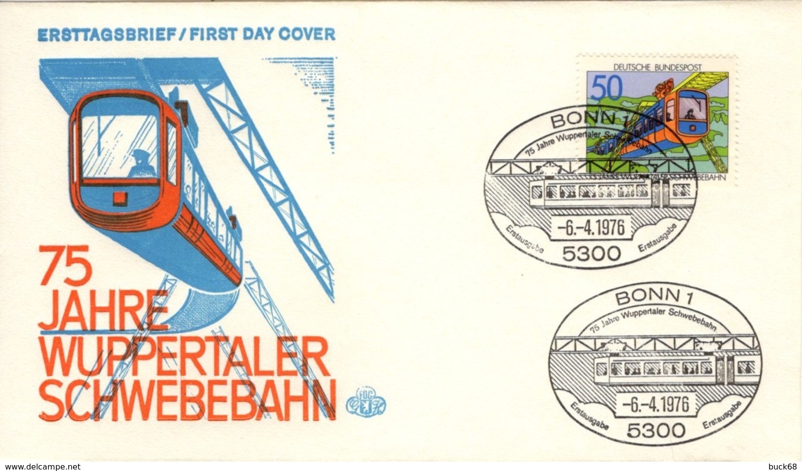 ALLEMAGNE BUND GERMANY RFA Poste 730 FDC ETB Wuppertaler Schewebahn Train Suspendu - 1971-1980