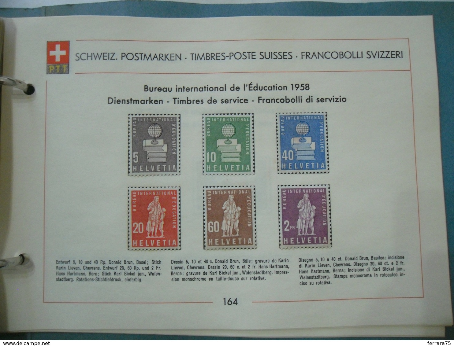 HELVETIA PTT:SVIZZERA FRANCOBOLLI  DI SERVIZIO   1958 - Nuovi