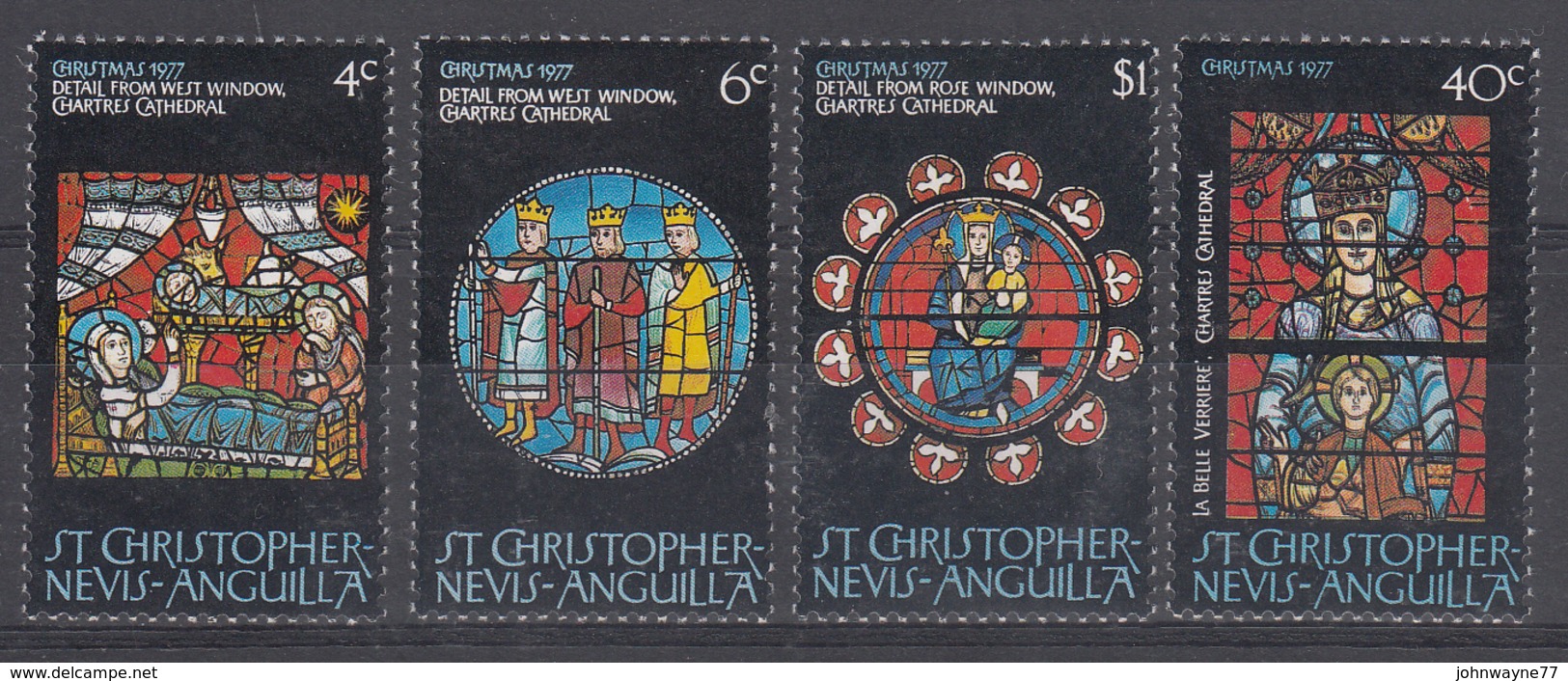 ST CHRISTOPHER NEVIS ANGUILLA - NATALE - LINGUELLATI 1977 - St.Kitts E Nevis ( 1983-...)