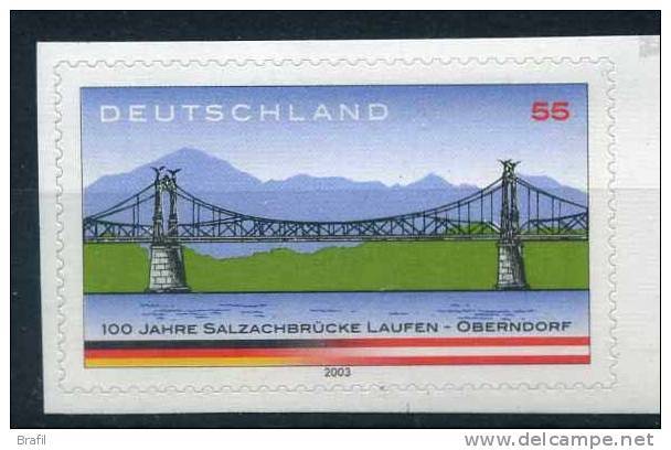 2003 Germania, Ponte Tra Laufen E Oberndorf Adesivo, Serie Completa Nuova - Nuovi