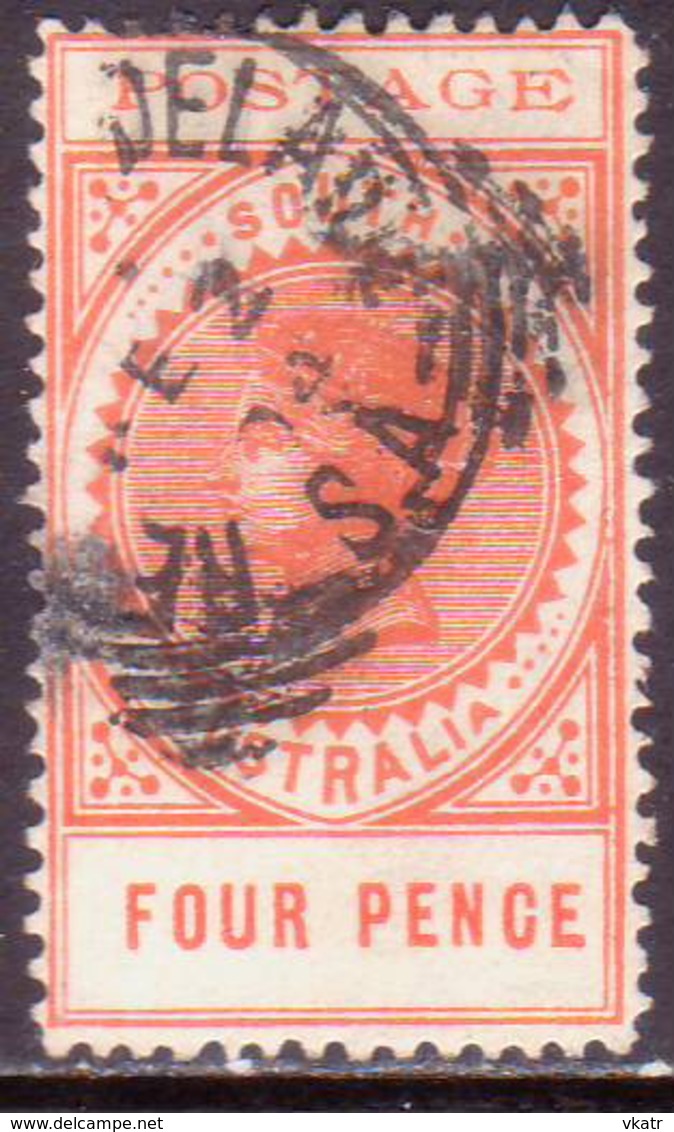 AUSTRALIA SOUTH AUSTRALIA 1903 SG #281 4d Used Wmk Crown Over SA Thin POSTAGE Value 17½mm Long Perf.12 - Used Stamps